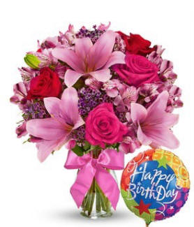 Roses & Lilies Birthday Flowers $49.99
