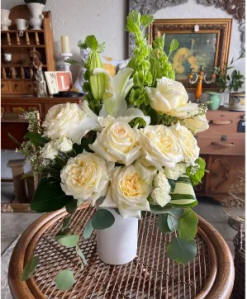 Classic White Roses - white roses in a vase