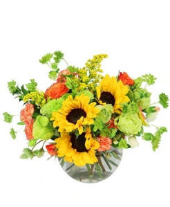 Supreme Sunflowers - sunflowers with roses and greenery