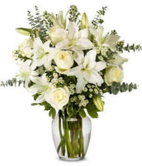 White With Sympathy Flowers $59.99